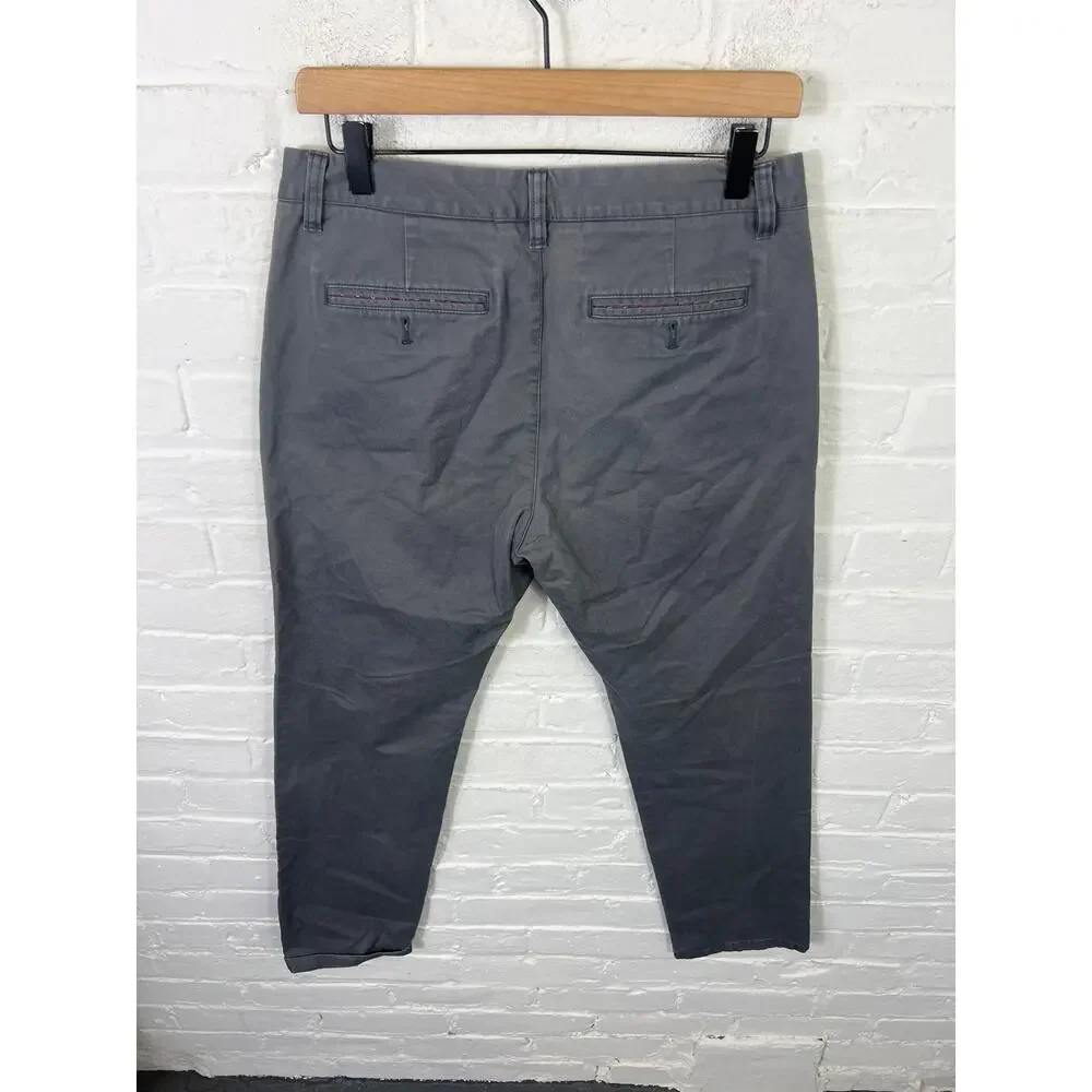 Bonobos Men's Slim Fit Chinos Pant Mid Rise Tapered Leg Gray Size 30/30